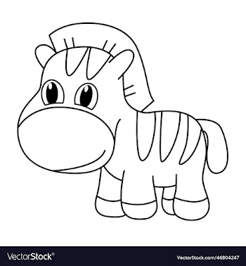 cute zebra cartoon coloring page for kids