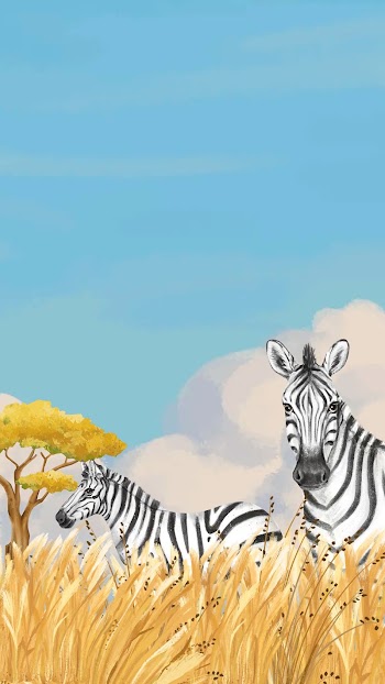 Cute zebra iPhone wallpaper, blue | Free Photo Illustration - rawpixel