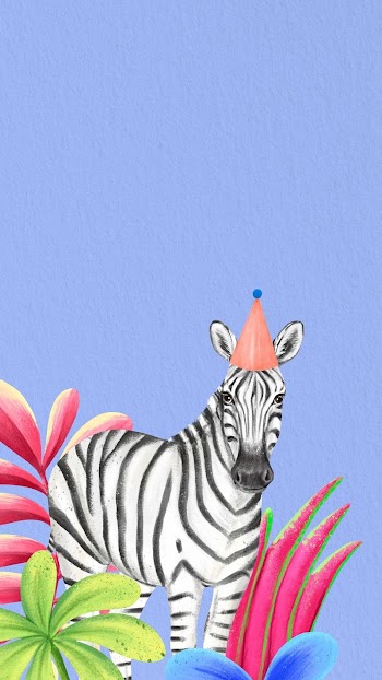 Cute zebra iPhone wallpaper, blue | Free Photo Illustration - rawpixel