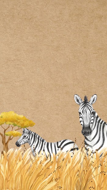 Cute zebra iPhone wallpaper, brown | Free Photo Illustration - rawpixel