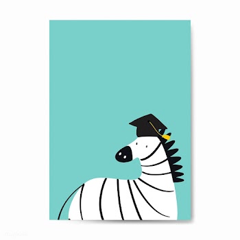 Cute zebra wearing a graduation hat in a cart.. | Free stock vector - 477052