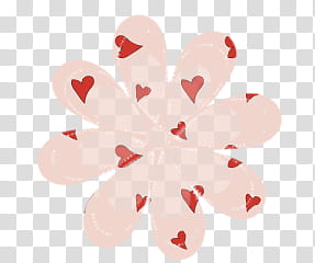 Cutie Flowers, white flower with red heart transparent background PNG clipart