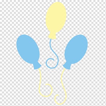 Cutie marks , yellow and blue balloons transparent background PNG clipart