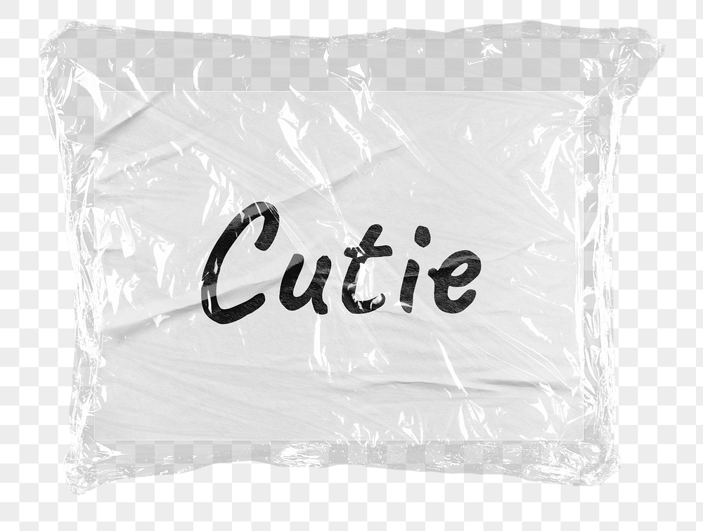 Cutie png word sticker, plastic | Free PNG - rawpixel