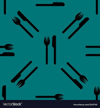 Cutlery knife fork web icon flat design Seamless vector image