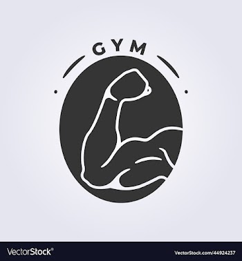 cutout muscle gym fitness logo outline