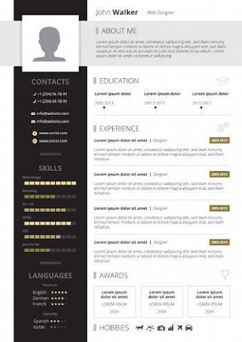 Cv design Free Vector