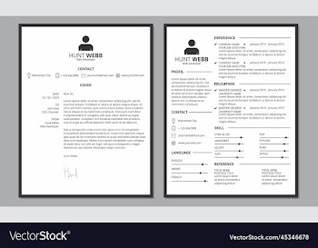 cv resume cover clean black border