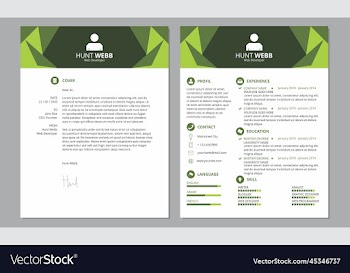 cv resume cover clean header green color
