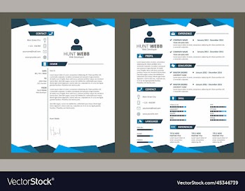 cv resume cover template blue clean