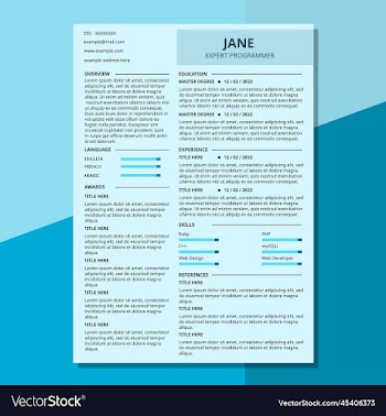 cv resume template pro cyan clean