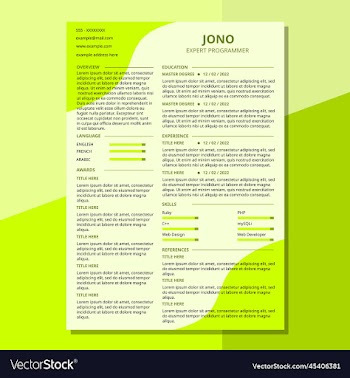 cv resume template pro green