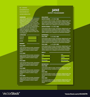 cv resume template pro green dark