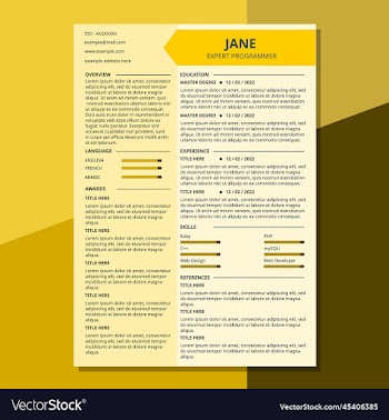cv resume template pro yellow