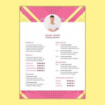 Cv template Free Psd
