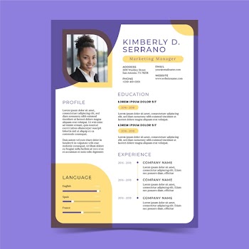 Cv template modern design Free Vector