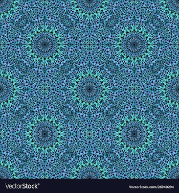 Cyan abstract bohemian flower mandala pattern vector image