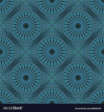 Cyan abstract bohemian flower mandala pattern vector image