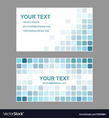Cyan abstract business card template design vector image