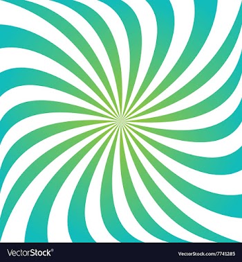 Cyan and green swirling ray vortex background vector image