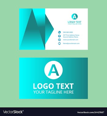 Cyan awesome fine business card vector image