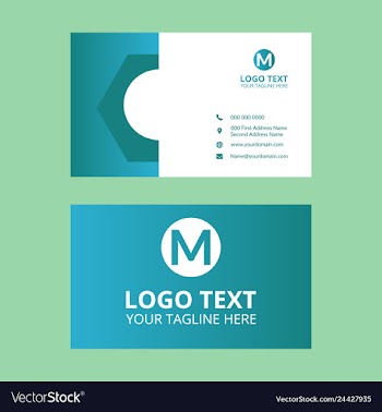 Cyan awesome fine business card vector image