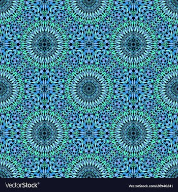 Cyan bohemian seamless abstract floral pattern vector image