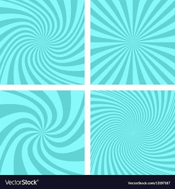 Cyan color spiral background design set vector image