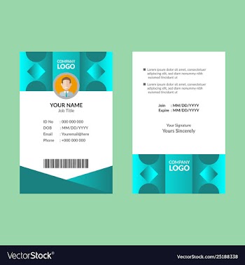 Cyan id card 09 vector image