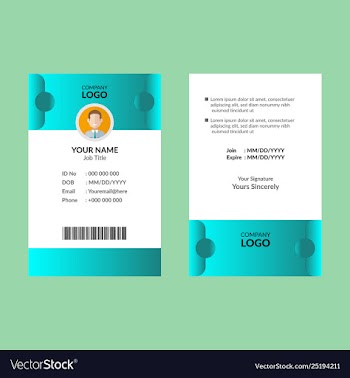 Cyan id card 22 vector image