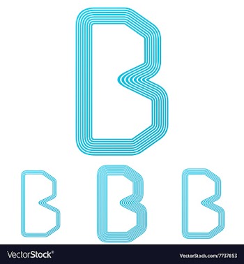 Cyan letter b logo design set vector image