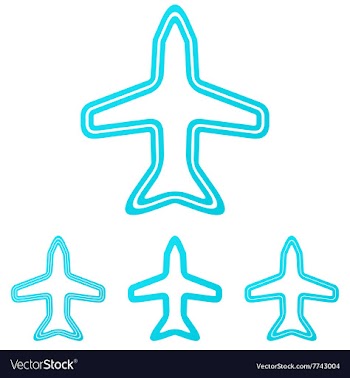 Cyan line aircraft logo design set vector image