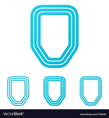 Cyan line defense logo design set vector image