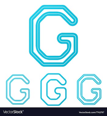 Cyan line g logo design set vector image