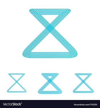 Cyan line loop logo design set vector image
