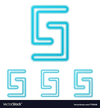 Cyan line science logo design set vector image