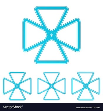 Cyan line science logo design set vector image