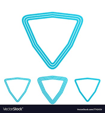 Cyan line triangle logo design set vector image