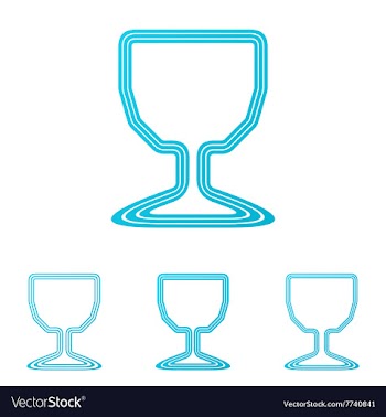 Cyan line wine logo design set vector image