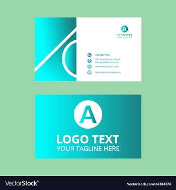 Cyan nice business card vector image