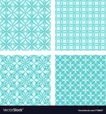 Cyan seamless pattern background set vector image