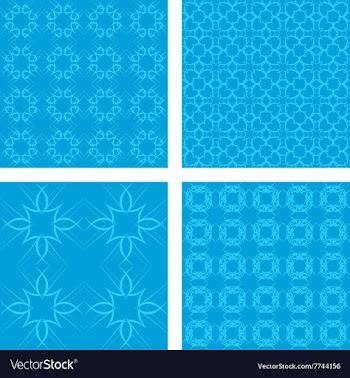 Cyan seamless pattern background set vector image