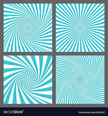 Cyan spiral and ray burst background design set vector image
