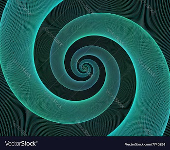 Cyan spiral design background vector image