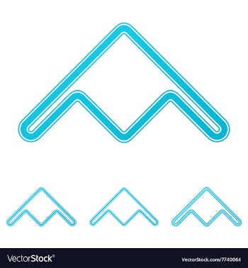 Cyan stealth bomber logo design set vector image