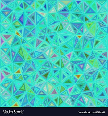 Cyan triangle mosaic tile background vector image
