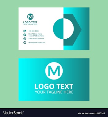 Cyan wonderful business card vector image