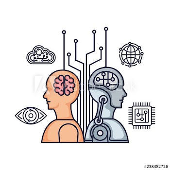 cyber humanoid profiles icons