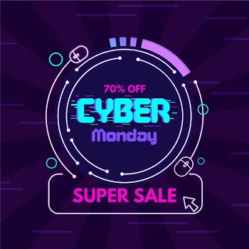 Cyber monday concept in flat design Free Vector