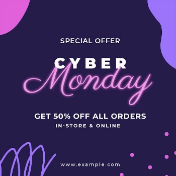 Cyber Monday sale template, neon | Free PSD Template - rawpixel
